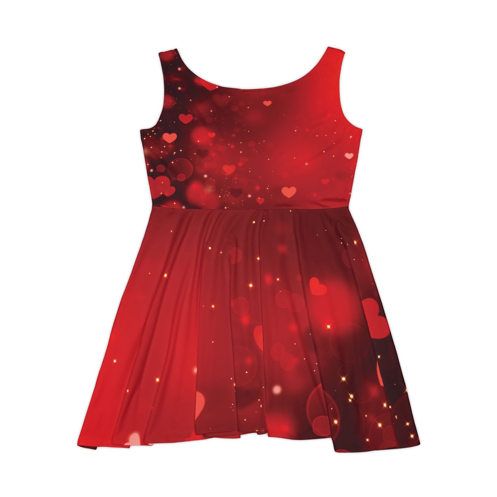Valentine's Day Dress, Red Hearts Dress, Valentine's Day Gift, Skater Dress-Women's Fashion, Romantic, Lovely
