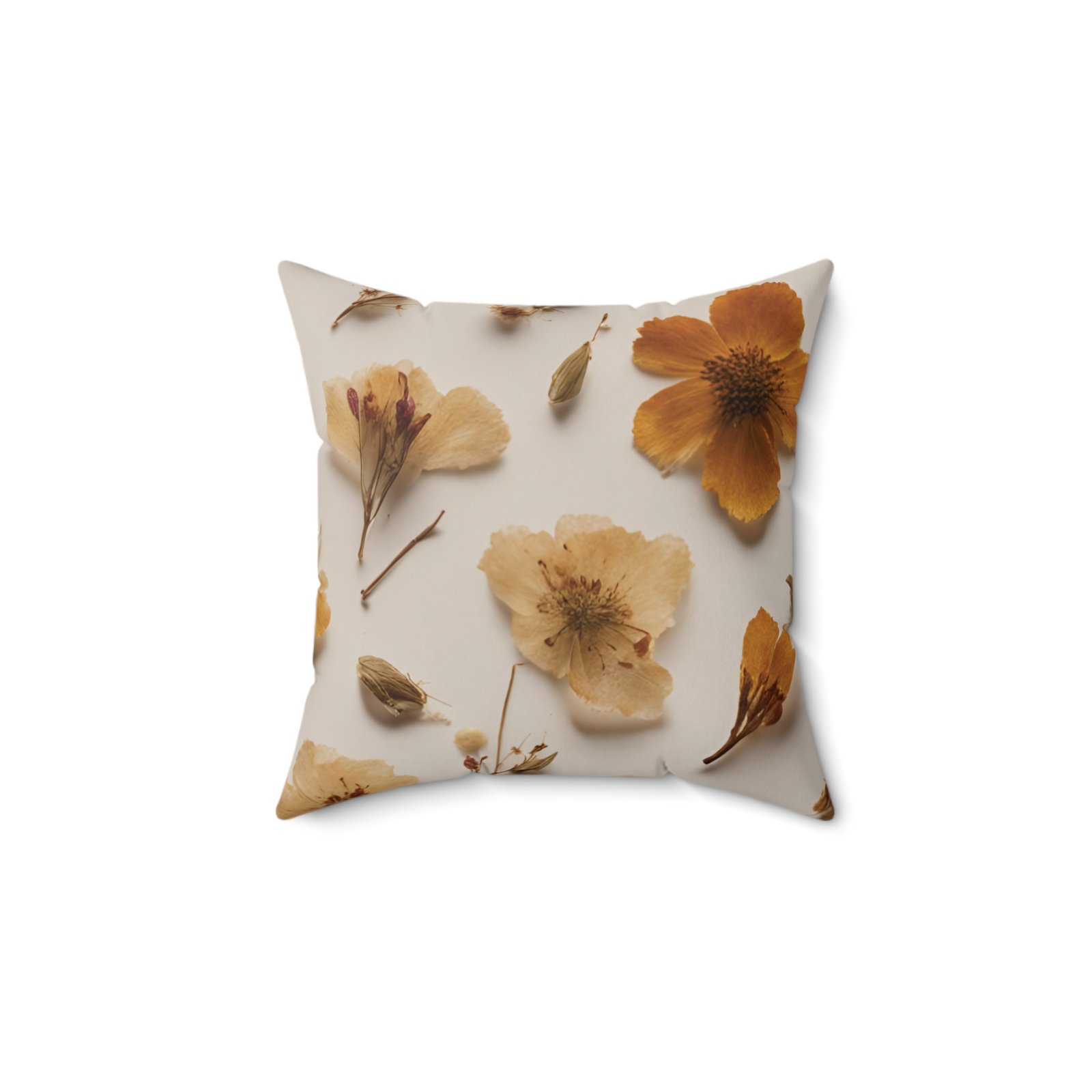 Square Pillow - Autumn Vibes - Double Sided Print, Home Decor, Aesthetic, Flowers Printed on Front and Back, Comfortable Pillow, Personalized Room Accents