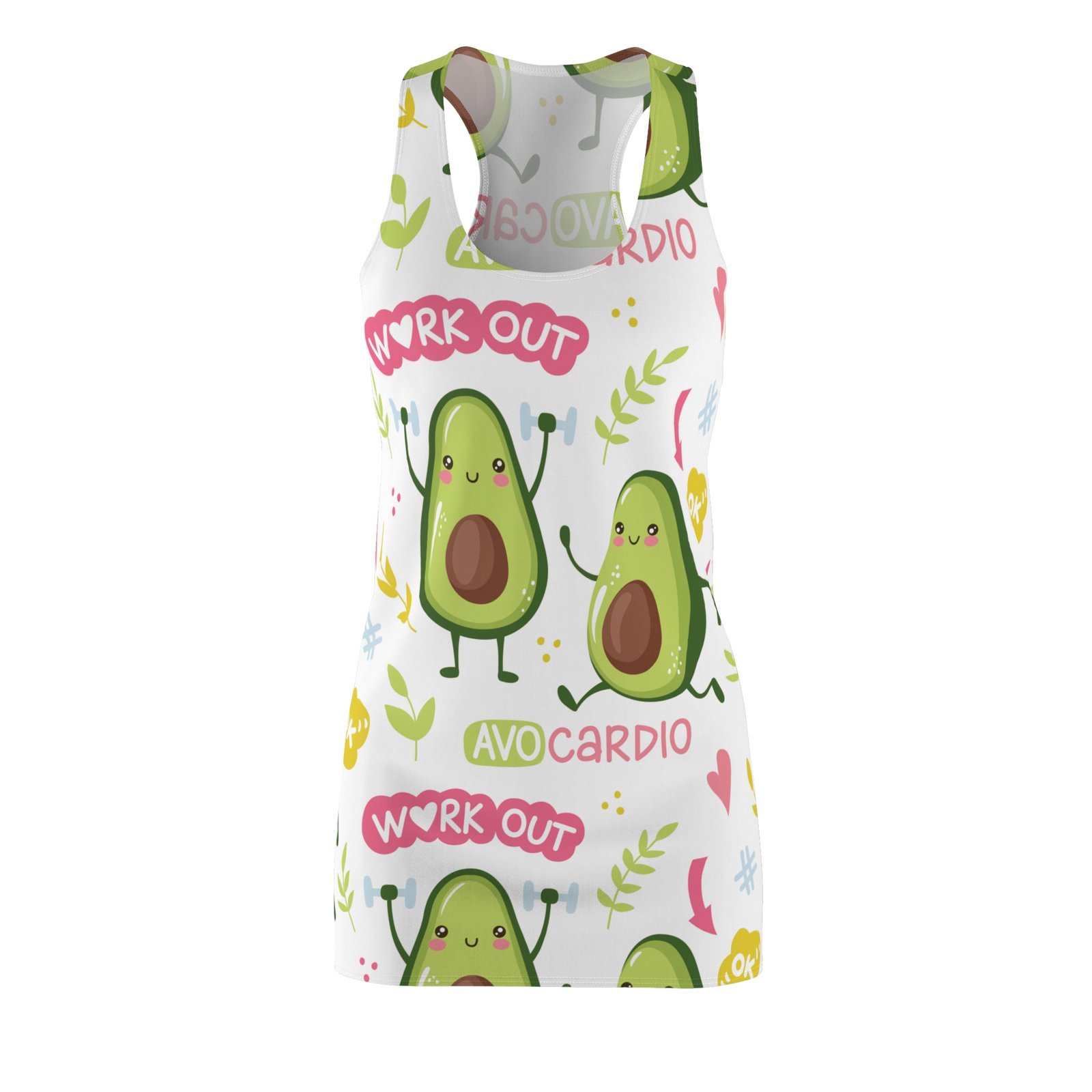 Fun Avocado Workout Racerback Dress - Activewear for Fitness Lovers
