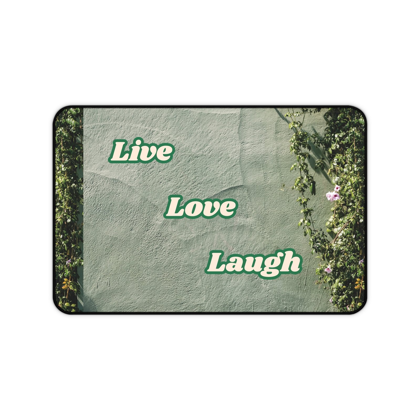 Neoprene Desk Mat, Live, Love, Laugh Desk Mat, Green Desk Mat, Stylish And Durable