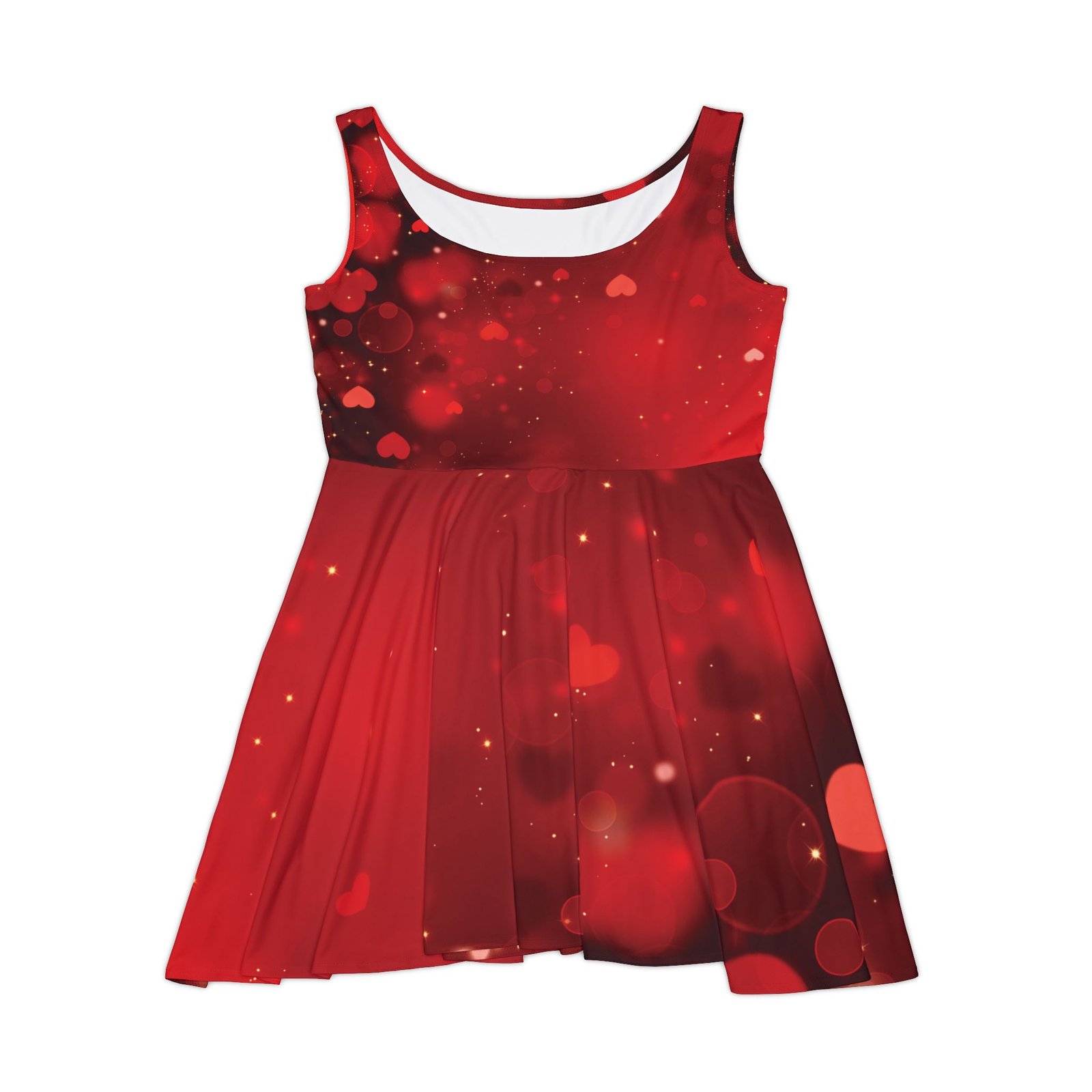 Valentine's Day Dress, Red Hearts Dress, Valentine's Day Gift, Skater Dress-Women's Fashion, Romantic, Lovely