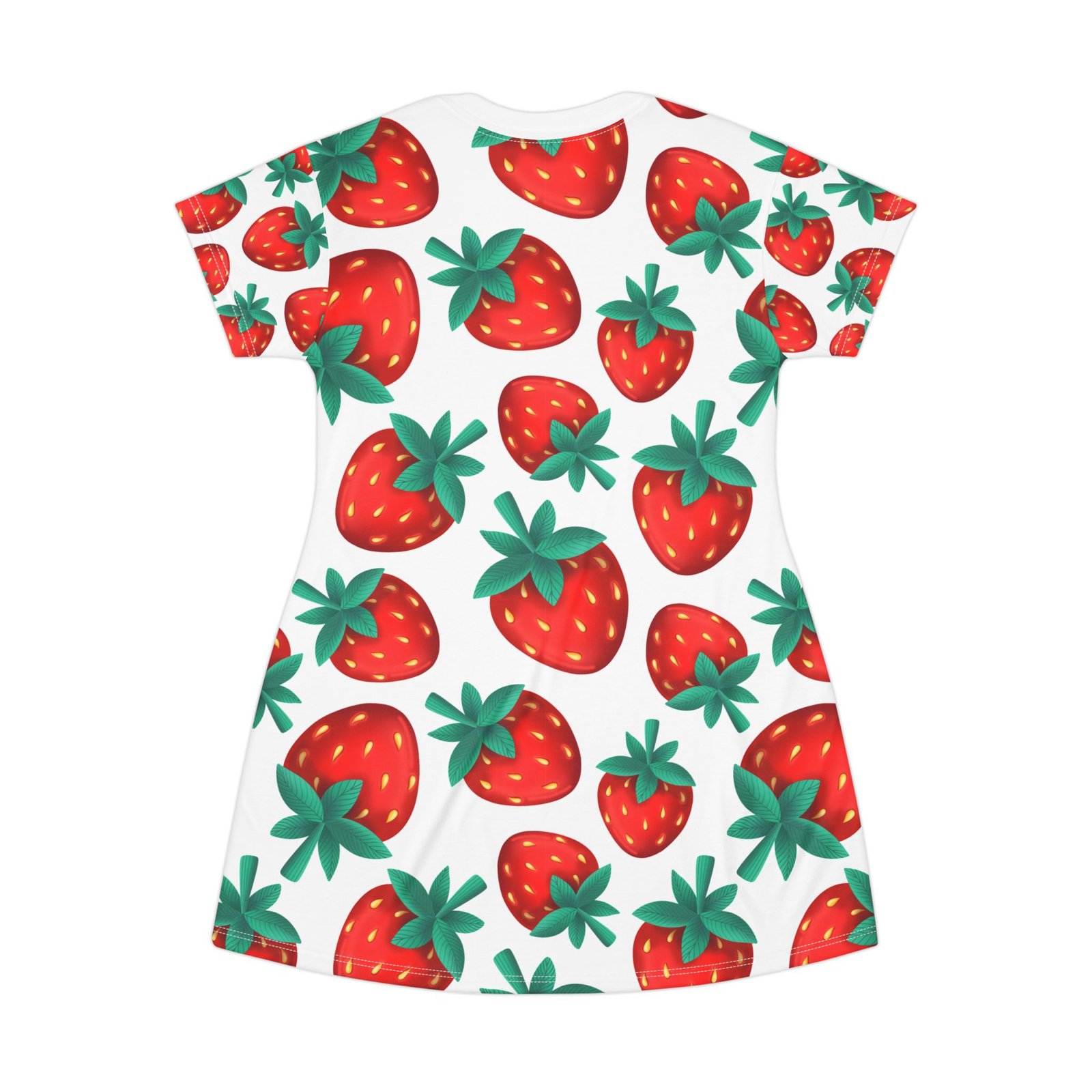 Strawberry Print T-Shirt Dress - Sweet and Playful Summer Dress