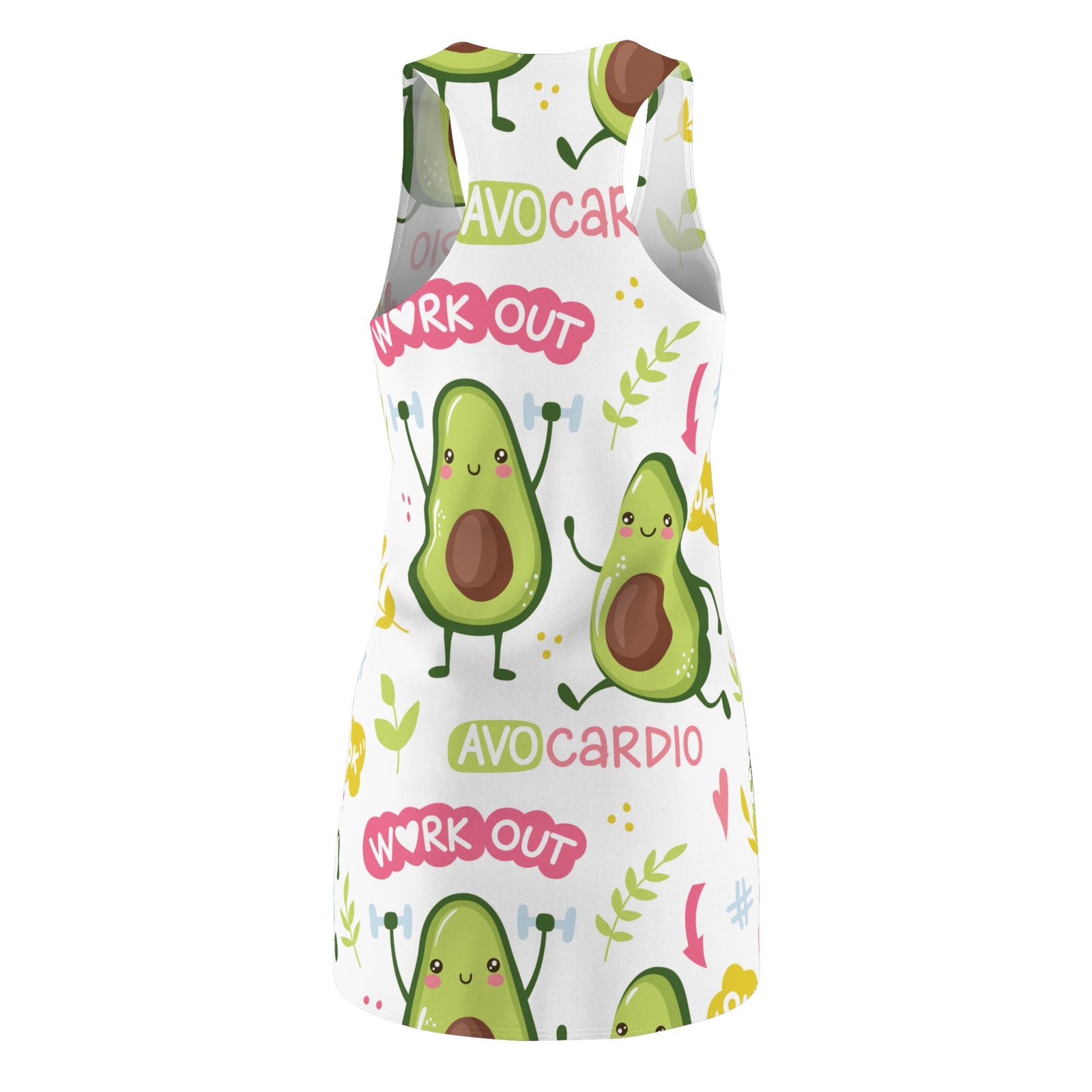 Fun Avocado Workout Racerback Dress - Activewear for Fitness Lovers