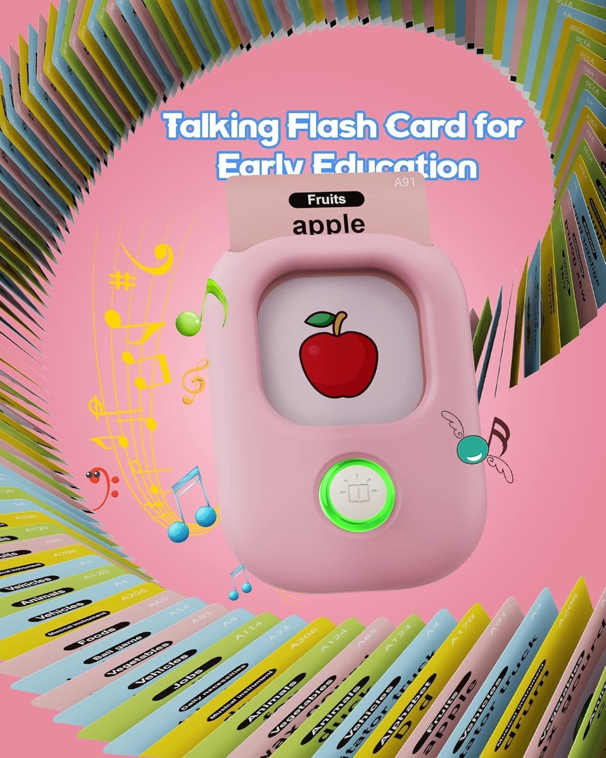 Talking Flash Cards,Kids Toddler Flash Cards With 448 Sight Words,Montessori Toys,Autism Sensory Toys,Speech Therapy Toys,Learning Educational Gifts For Age 1 2 3 4 5 Years Old Boys And Girls