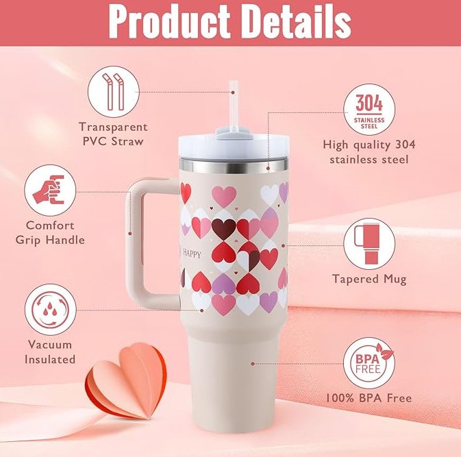 40 Oz Tumbler With Handle Straw Insulated, Stainless Steel Spill Proof Vacuum Coffee Cup Tumbler With Lid Tapered Mug Gifts For Valentine Lover Suitable For Car Gym Office Travel 7 f8b278dd cdf6 471d bc50 824f71da6803 fbdd cdf d bc fda jpg